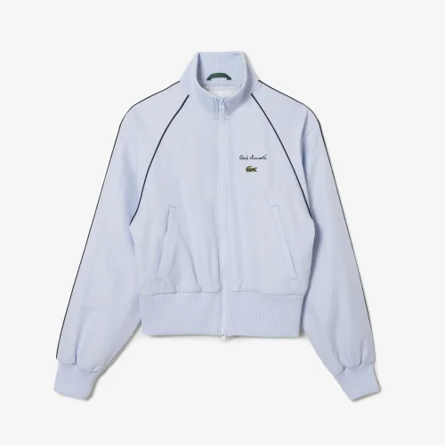 Áo Khoác Bomber Lacoste Nữ Logo Oversize Mặt Sau Chất Liệu Nylon