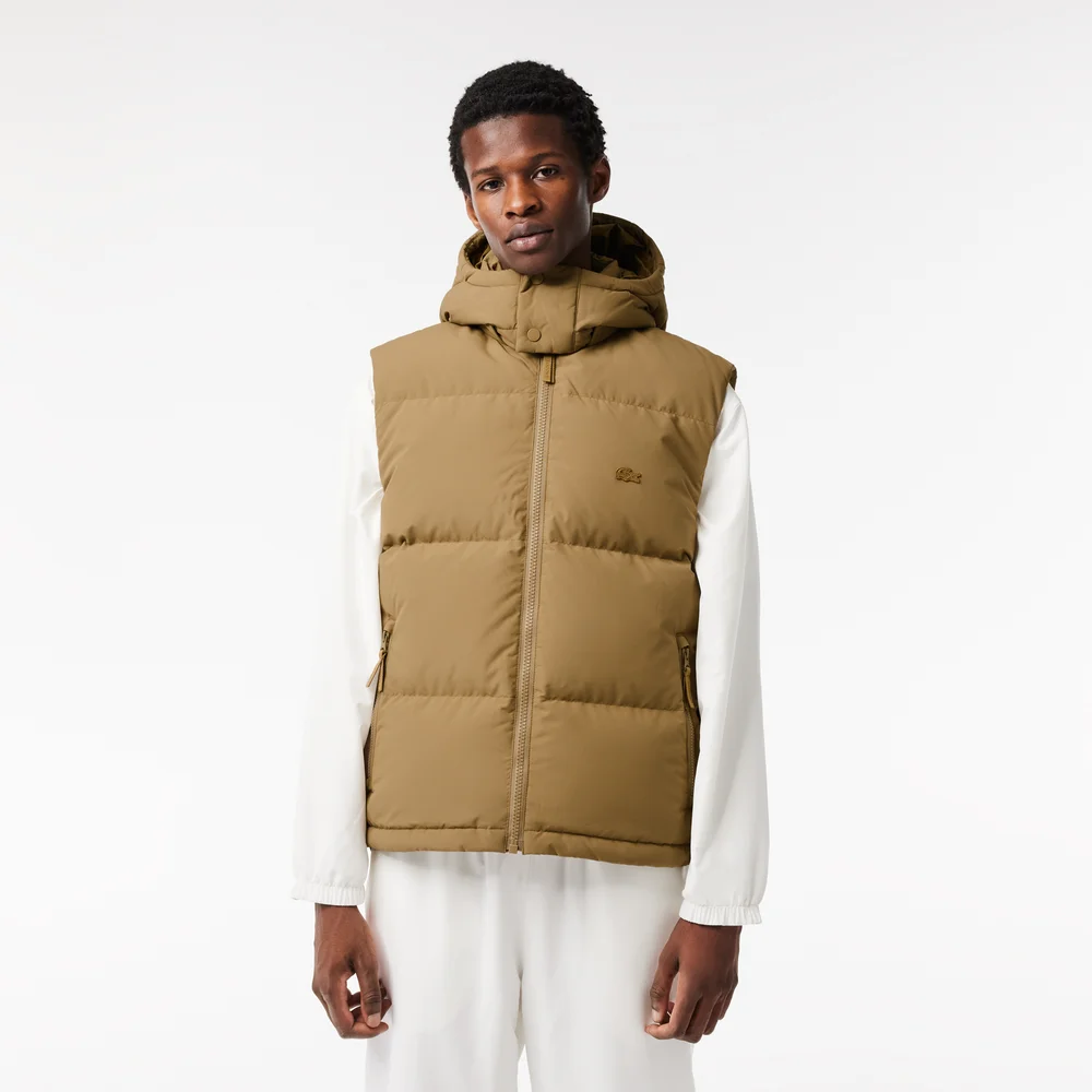 Down Gilet with Quilted Crocodile - Brown • SIX