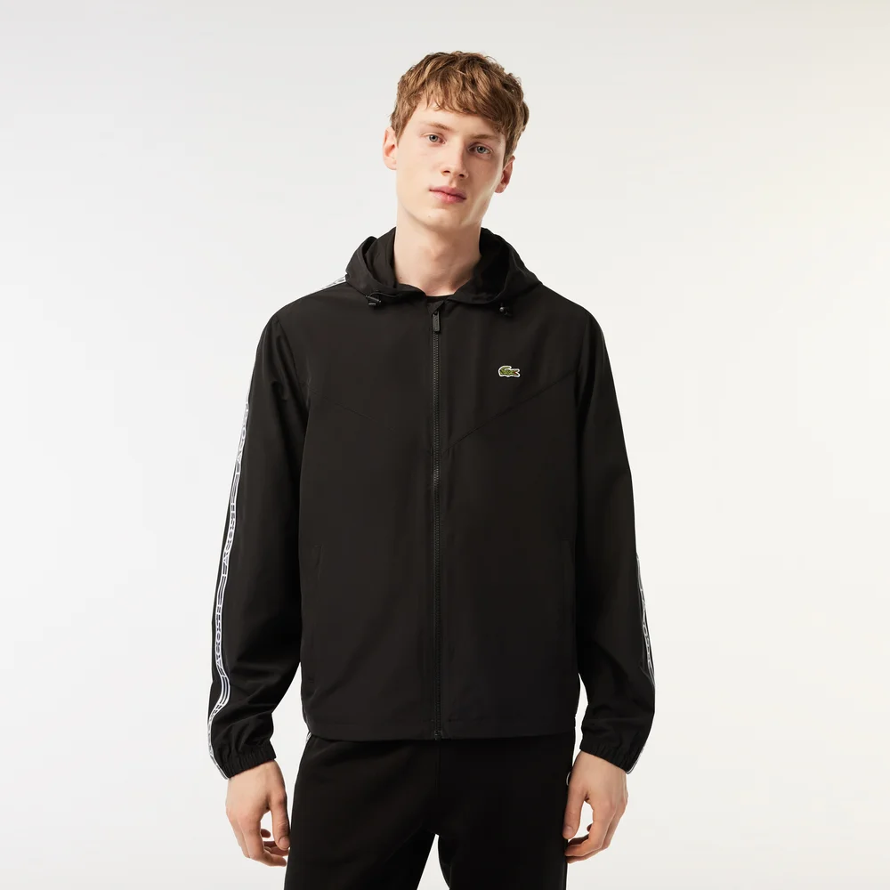 Men’s Lacoste Short Recycled Polyester Track Jacket - Black • 031