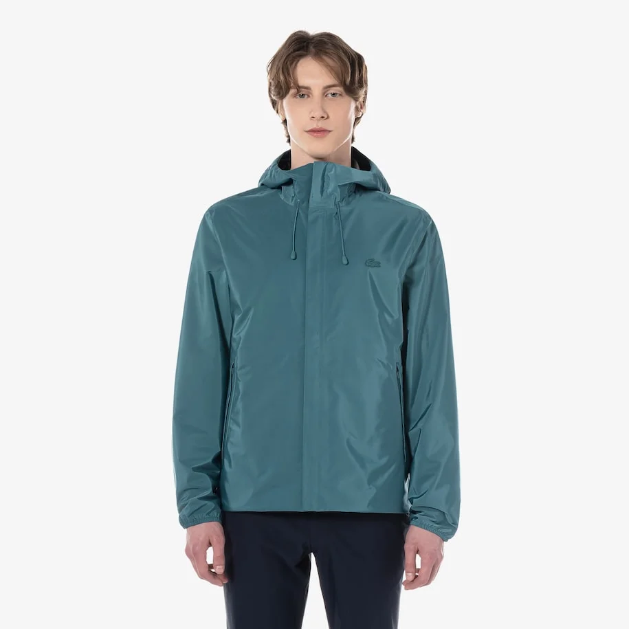 Zipped Contrast Accent Showerproof Jacket