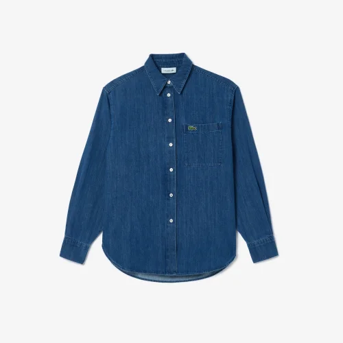 Women’s Lacoste Oversized Cotton Denim Shirt