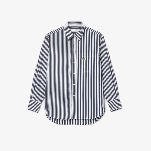 Lacoste x Bandier Striped Cotton Poplin Shirt