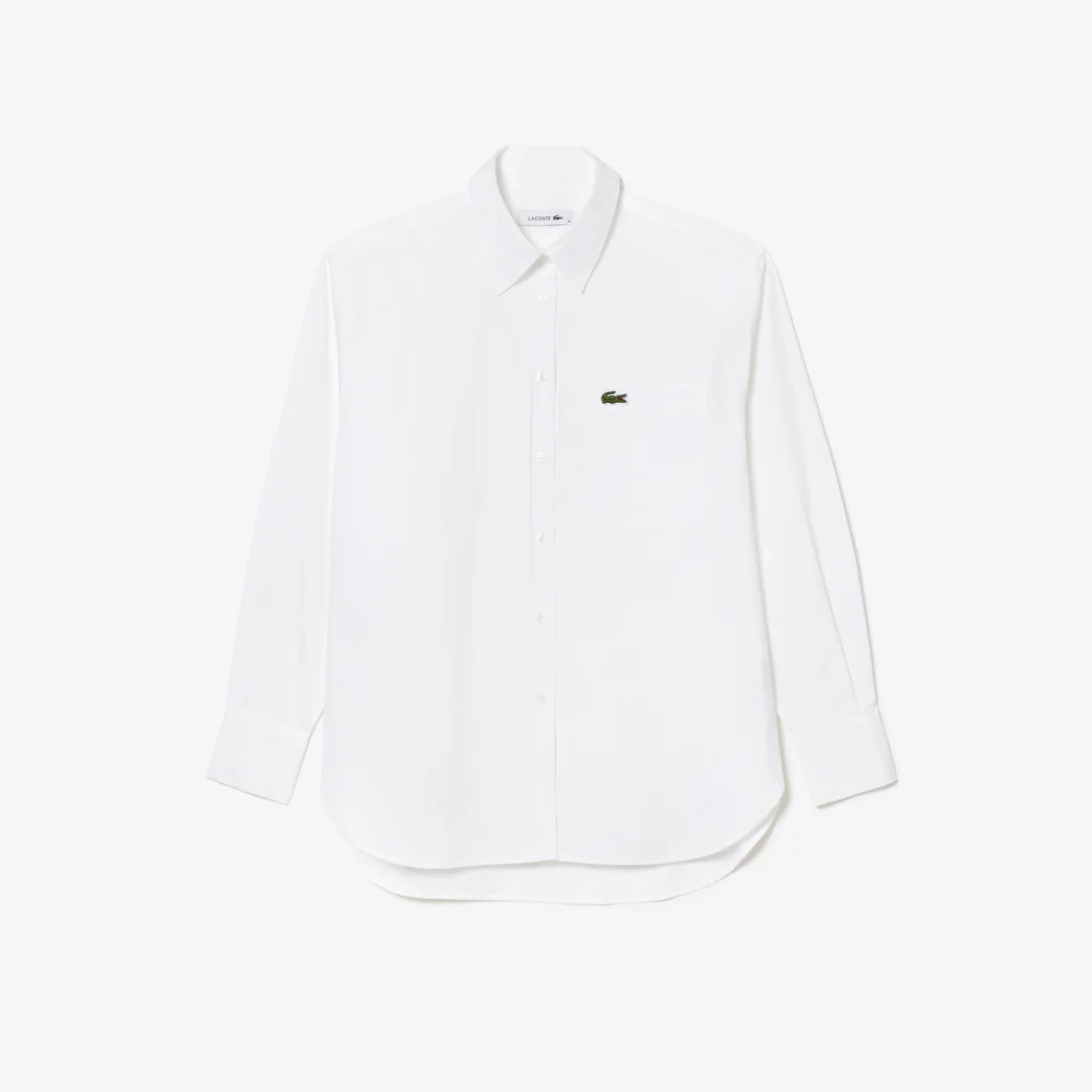 Oversized Shirt with Breast Pocket - White • 001