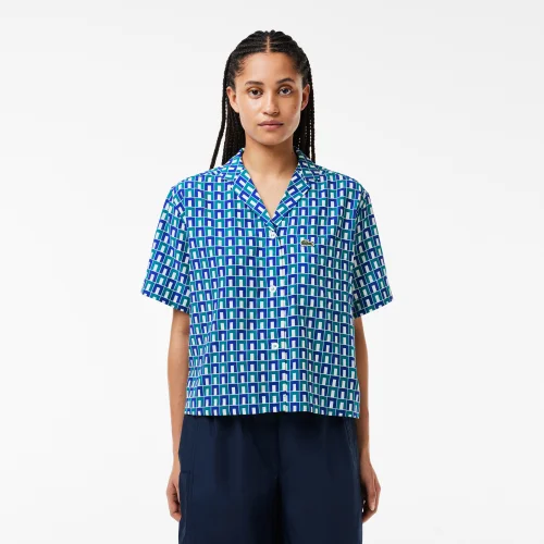 Áo Sơ Mi Lacoste Nữ Oversize Chất Liệu Cotton Poplin