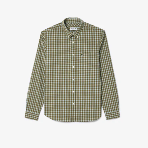 Cotton Poplin Plaid Shirt