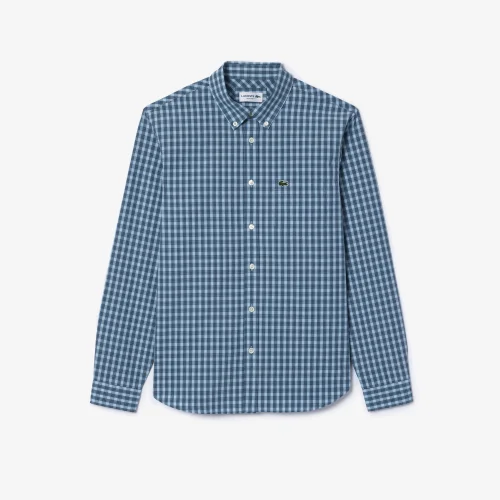 Cotton Poplin Plaid Shirt