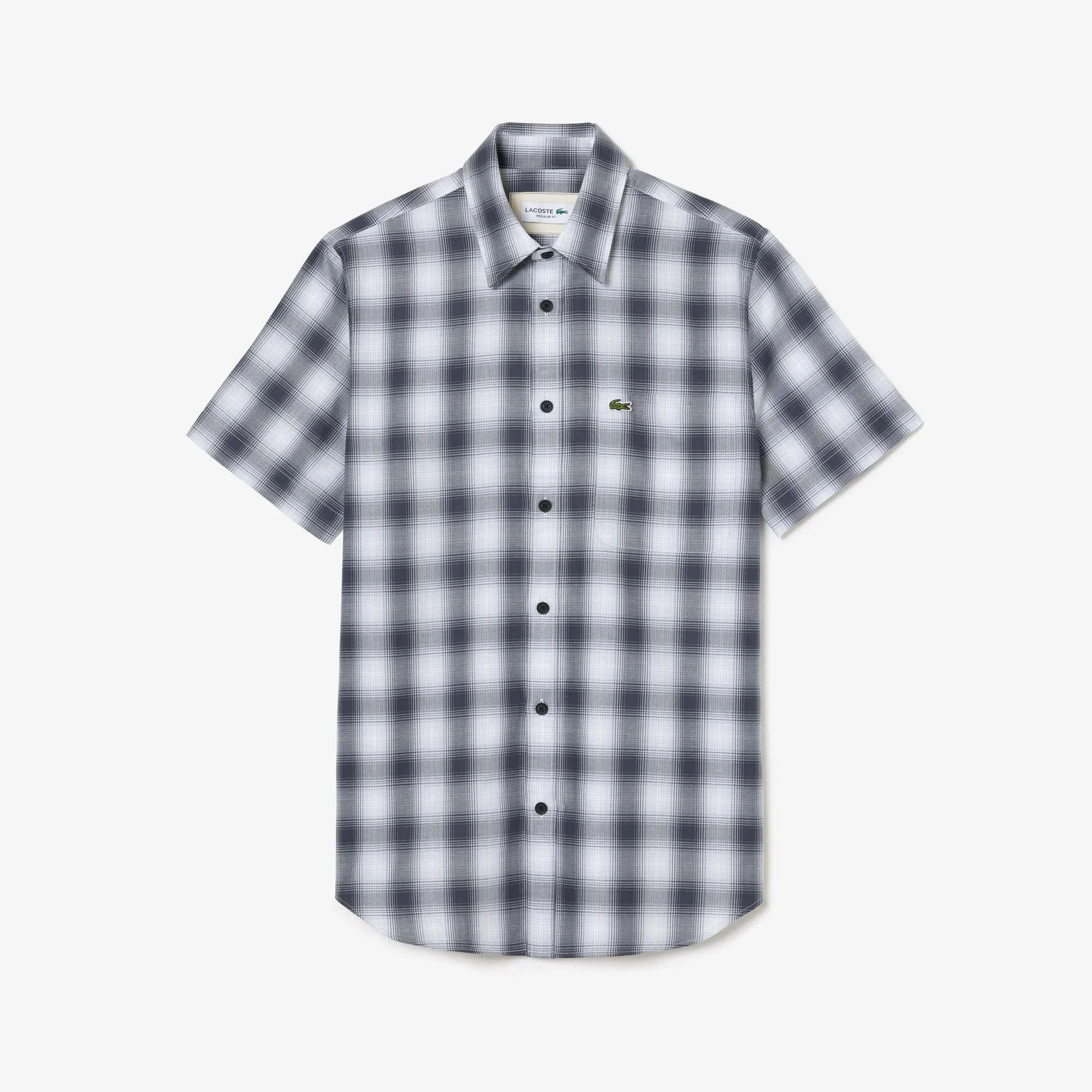Short Sleeved Gingham Print Shirt - Black • KBR