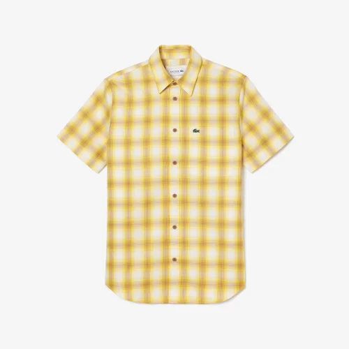 Short Sleeved Gingham Print Shirt