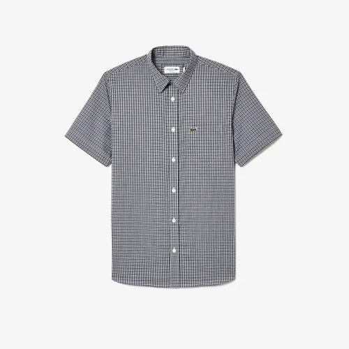 Short Sleeved Checked Poplin Shirt