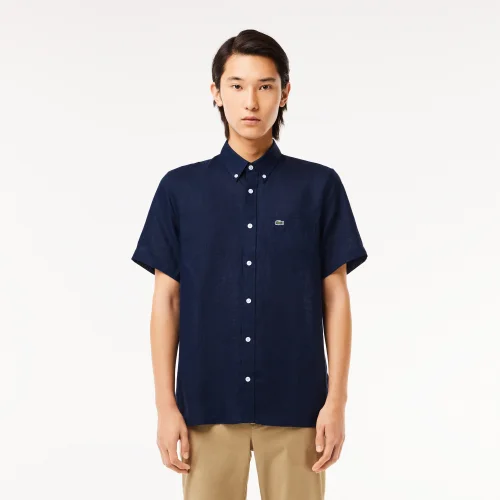 Áo Sơ Mi Lacoste Nam Tay Ngắn Họa Tiết In Monogram