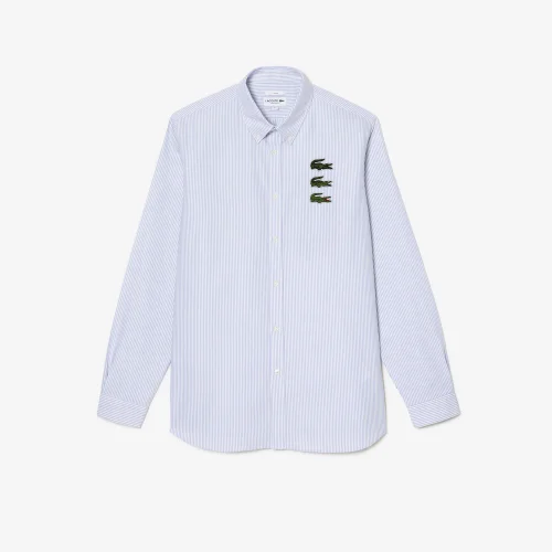 Striped Crocodile Badge Oxford Shirt