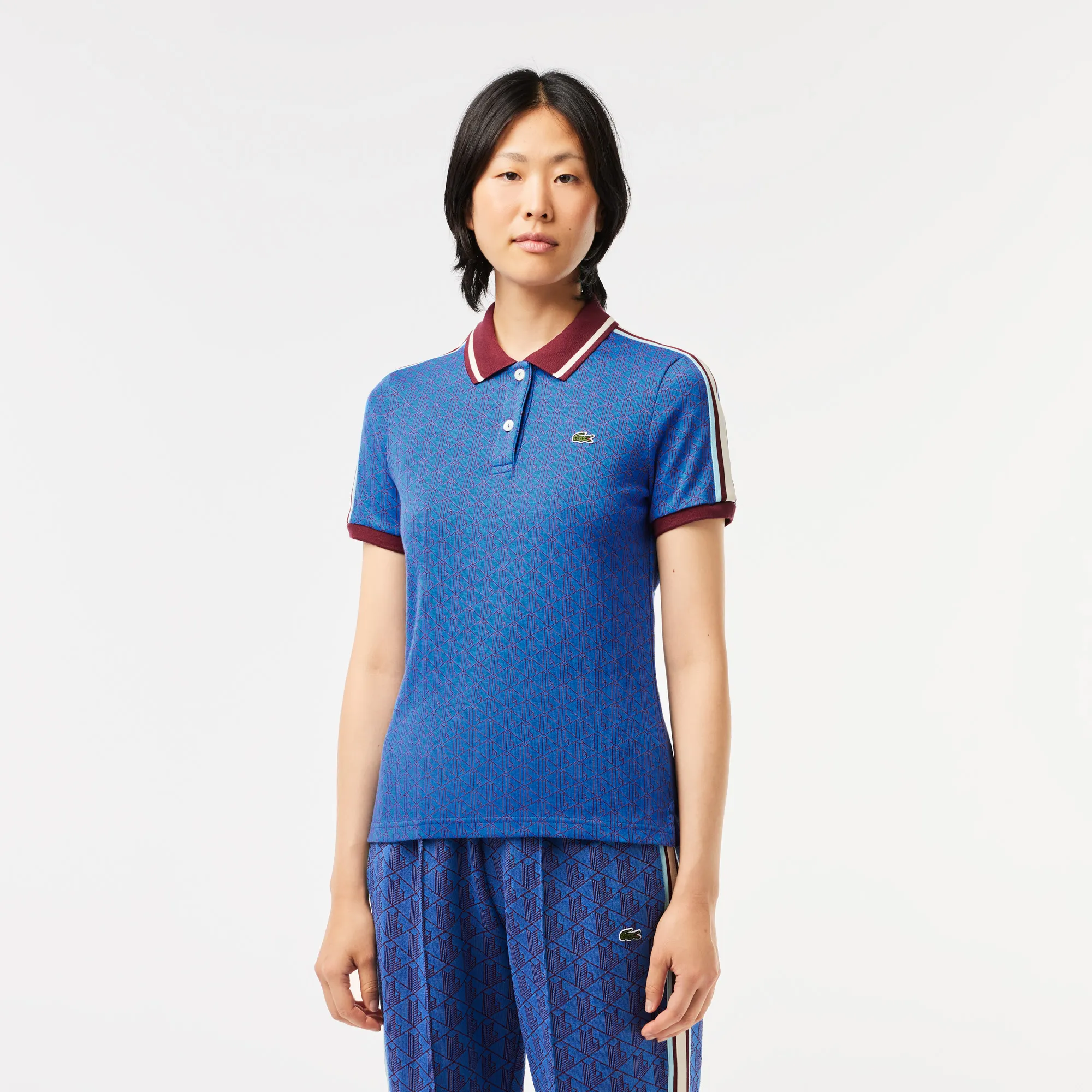 Slim Fit Lacoste Monogram Jacquard Polo Shirt