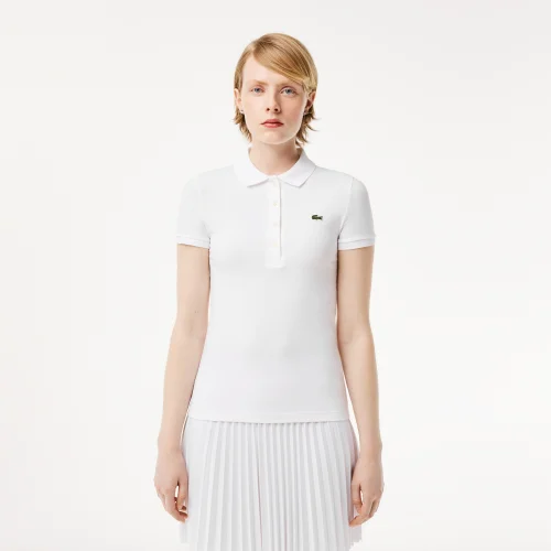 Slim Fit Stretch Cotton Jersey Polo Shirt - White • 001