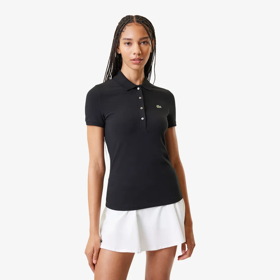 Áo Polo Lacoste Nữ Dáng Ôm Chất Liệu Cotton Jersey Co Giãn - Đen • 031