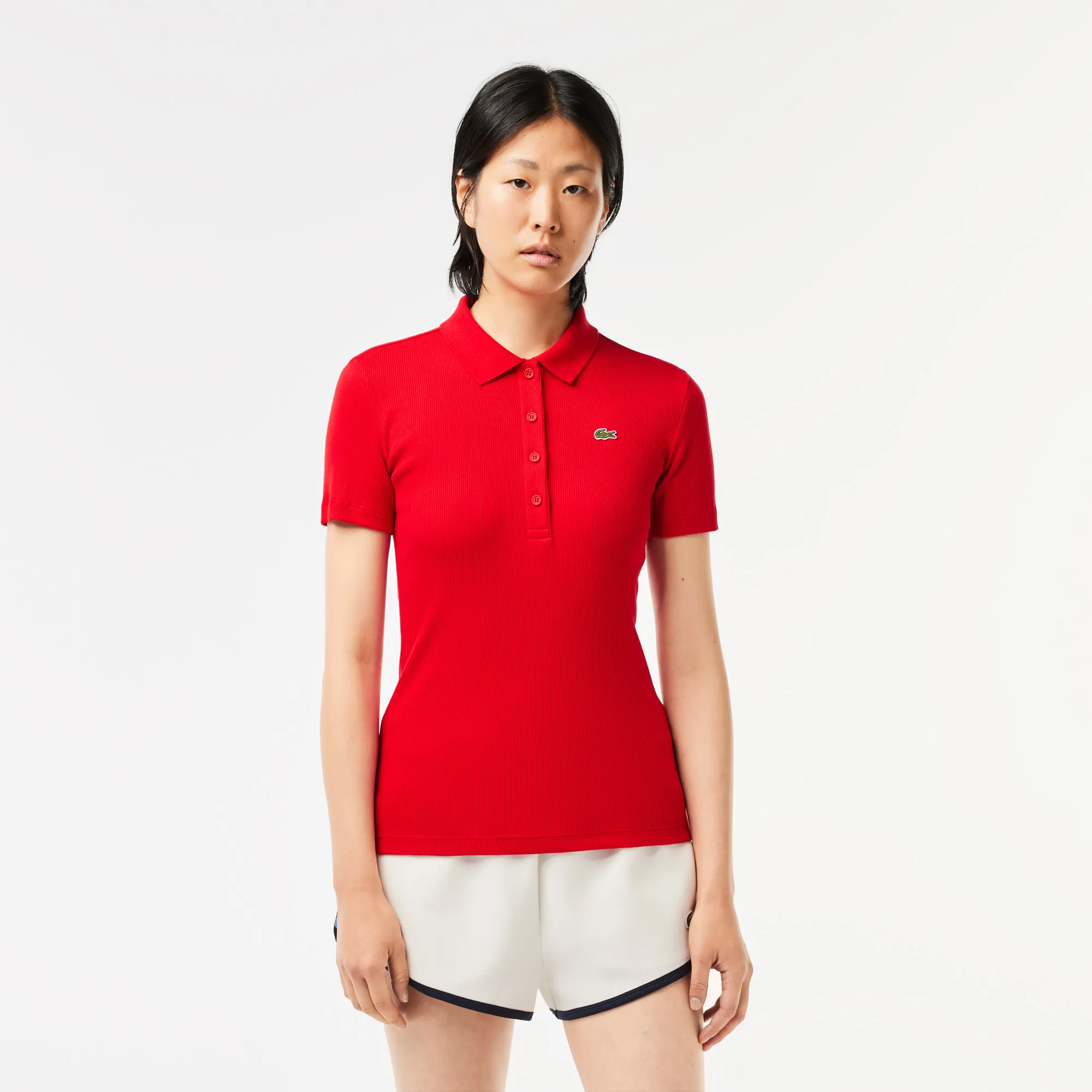 Women’s Lacoste Slim Fit Organic Cotton Polo Shirt - Red • 240