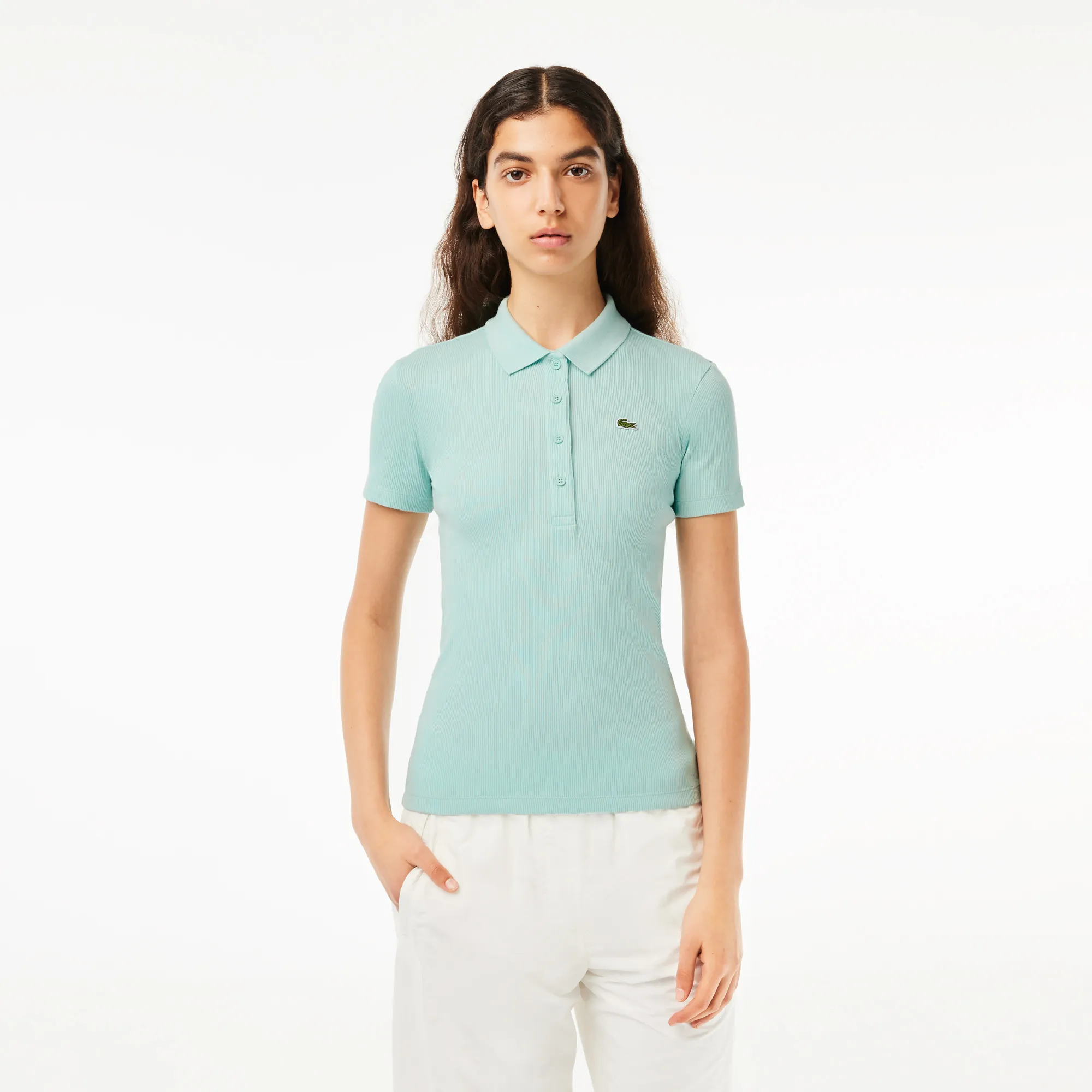 Women’s Lacoste Slim Fit Organic Cotton Polo Shirt - Light Green • LGF