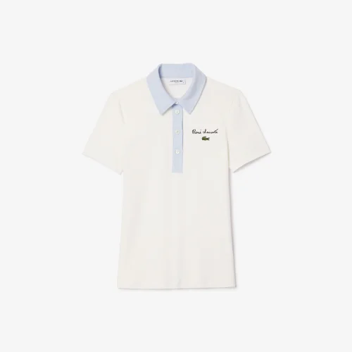 Áo Polo Lacoste Nữ Ôm Dáng Sát Nách Chất Liệu Cotton Piqué