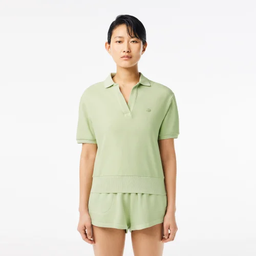 Women’s Lacoste Regular Fit Striped Organic Cotton Polo Shirt