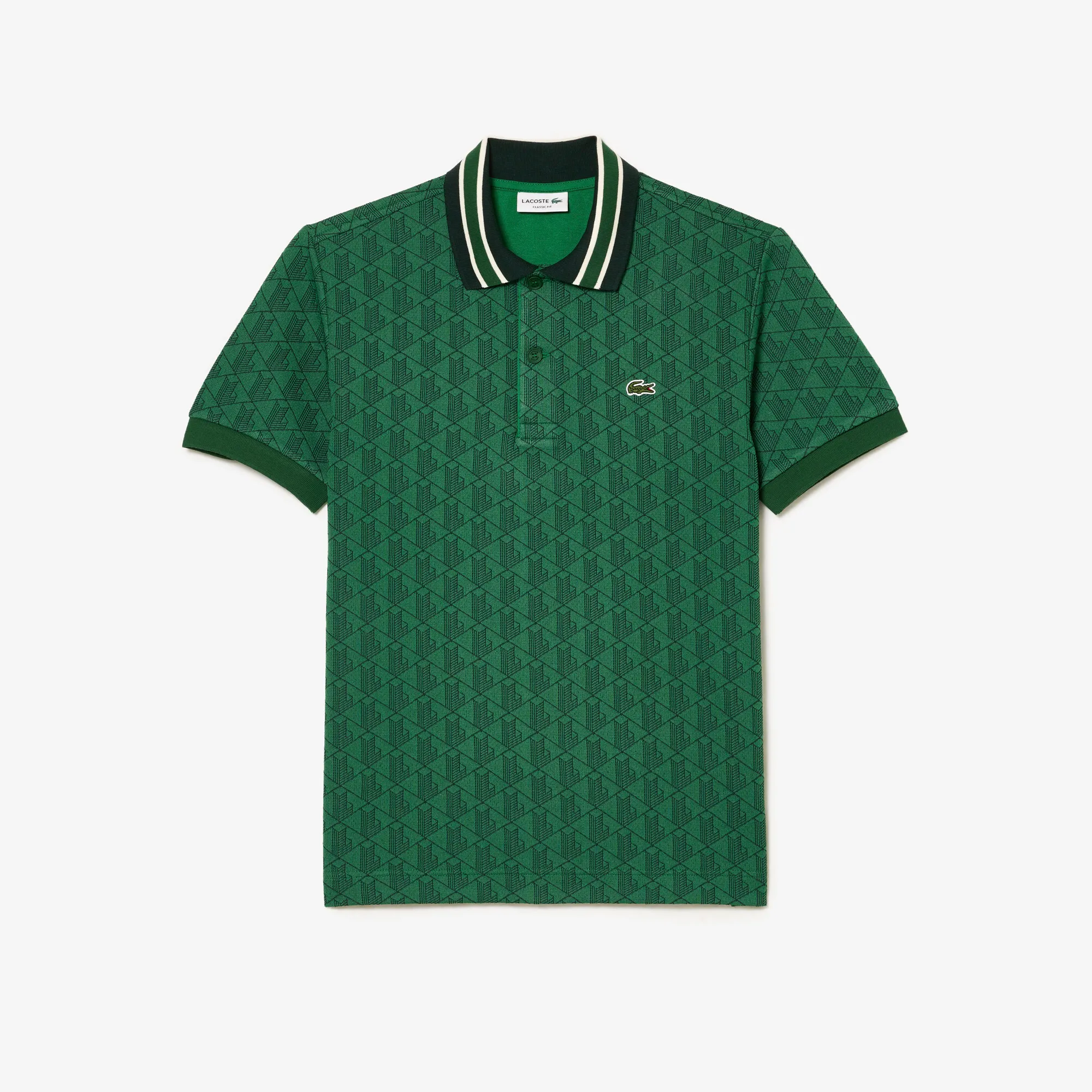 Classic Fit Contrast Collar Monogram Motif Polo Shirt