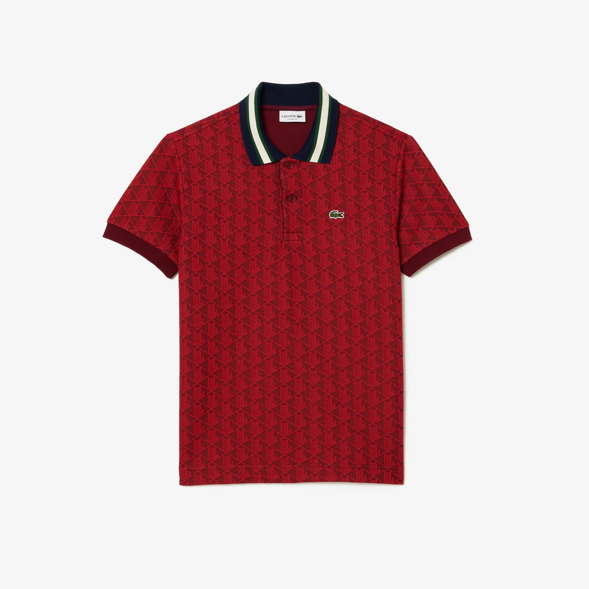 Classic Fit Contrast Collar Monogram Motif Polo Shirt