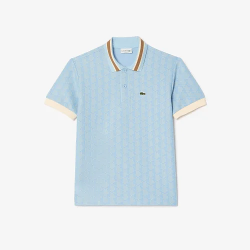 Ví Đựng Thẻ Lacoste Nam The Blend Chất Liệu Da Hạt In Họa Tiết Monogram