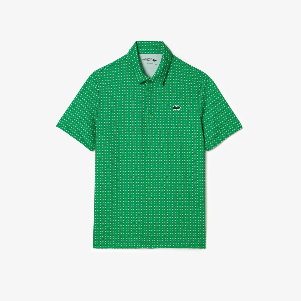 Áo Polo Golf Lacoste Nam Chất Liệu Polyester Tái Chế Họa Tiết In