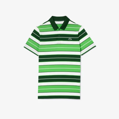 Áo Polo Golf Lacoste Nam Chất Liệu Polyester Tái Chế Họa Tiết In