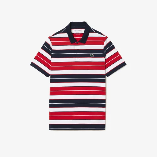 Ultra-Dry Anti-UV Striped Golf Polo Shirt