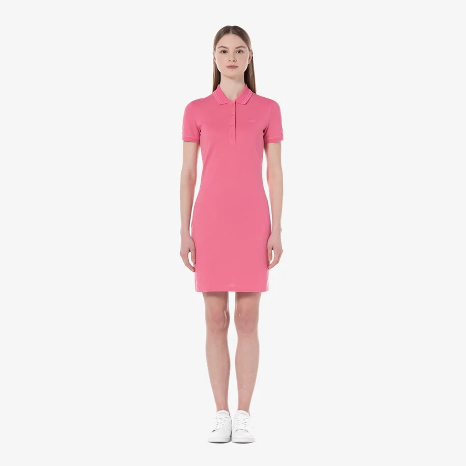 3/4 Sleeve Cotton Piqué Polo Dress