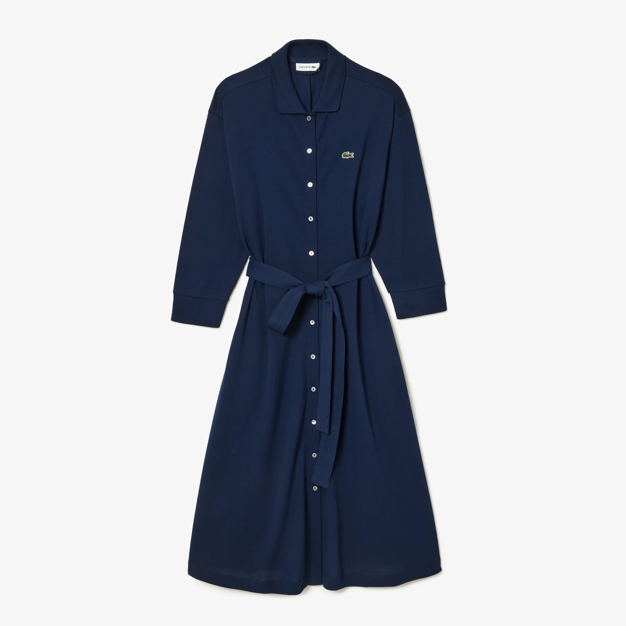 3/4 Sleeve Cotton Piqué Polo Dress