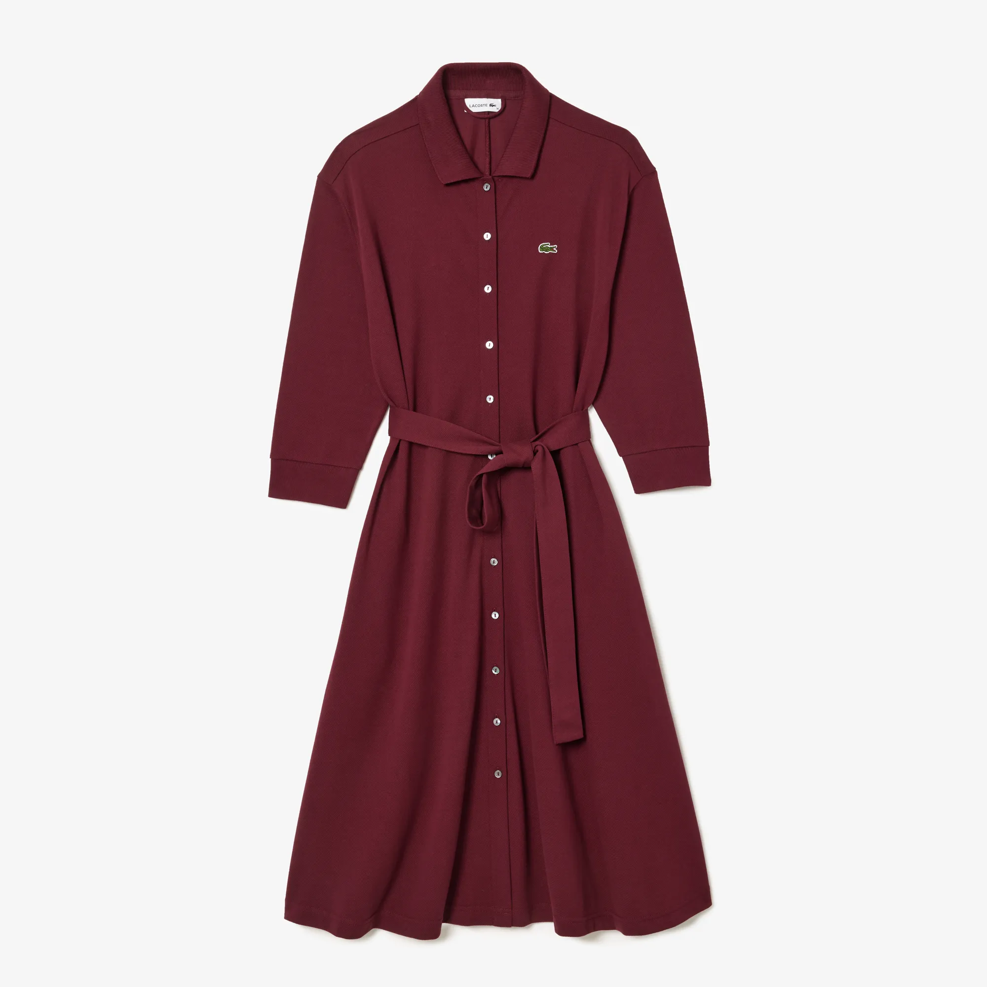 3/4 Sleeve Cotton Piqué Polo Dress