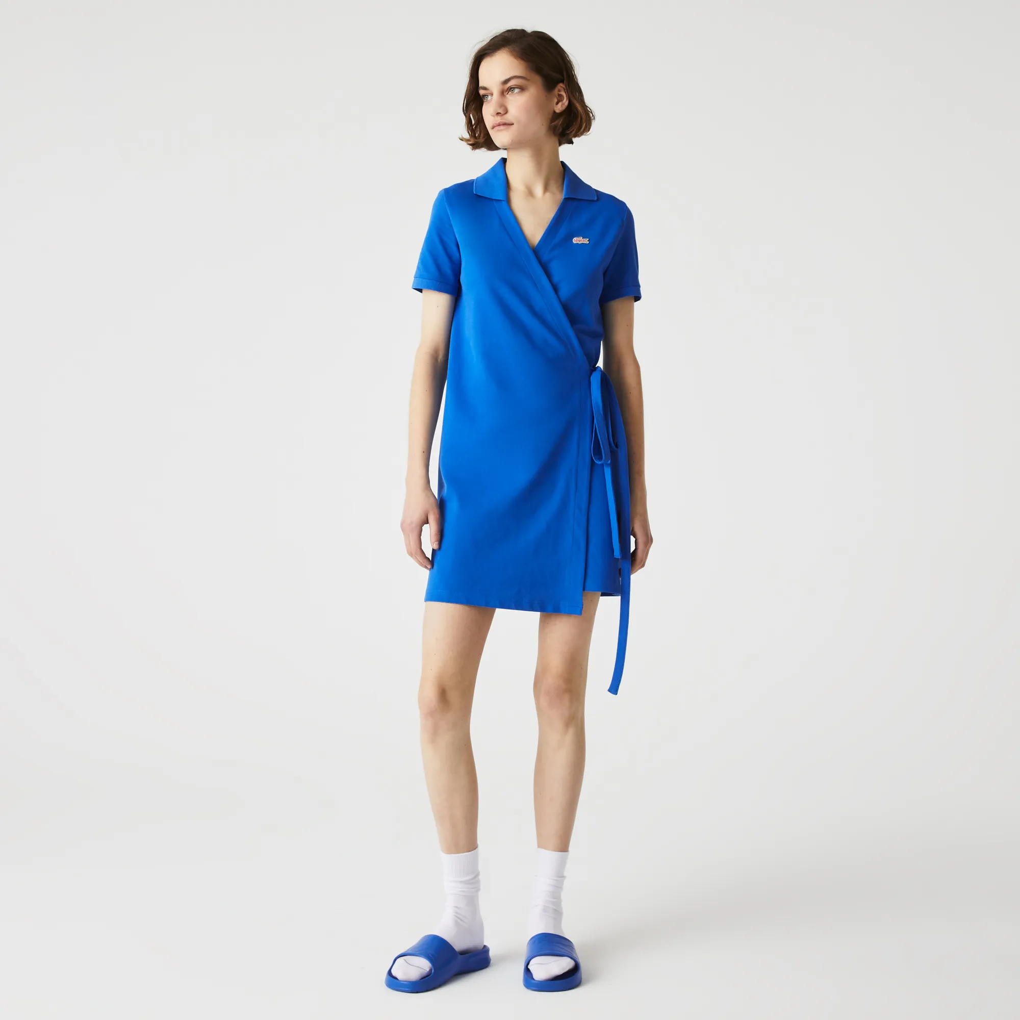 Women’s Lacoste L!VE Stretch Cotton Piqué Wraparound Polo Dress