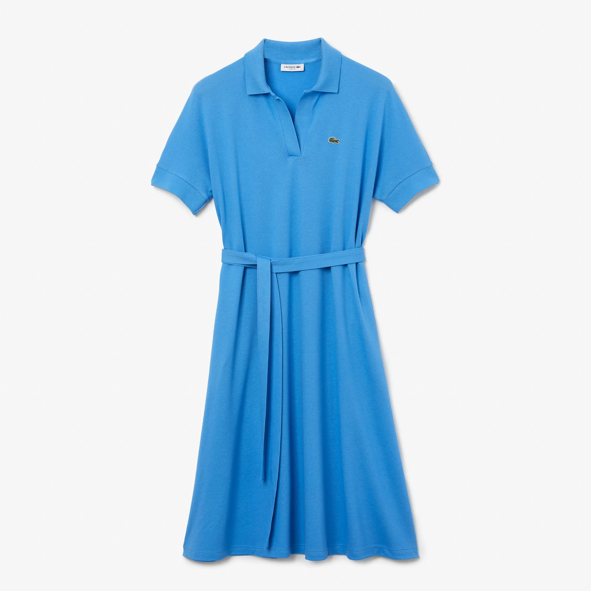 Women's Loose Fit V-neck Piqué Polo Dress