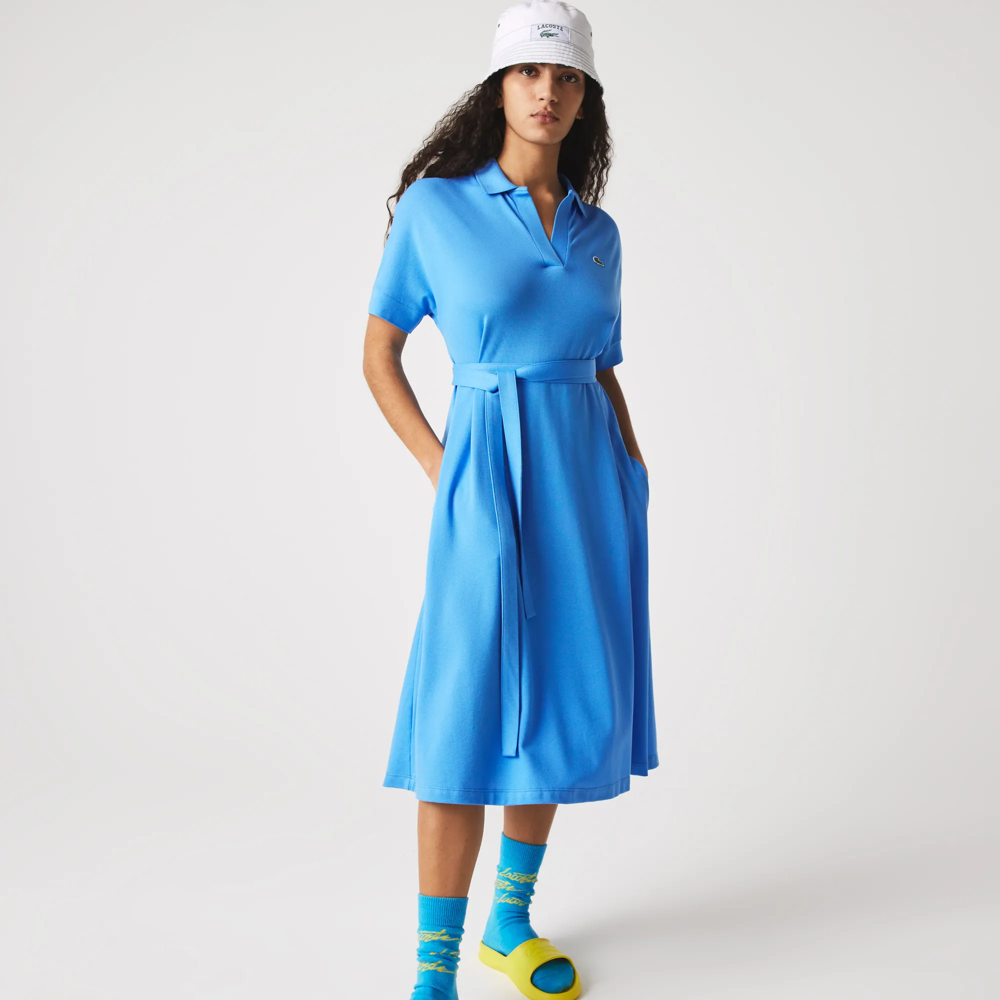 Women’s Loose Fit V-neck Piqué Polo Dress