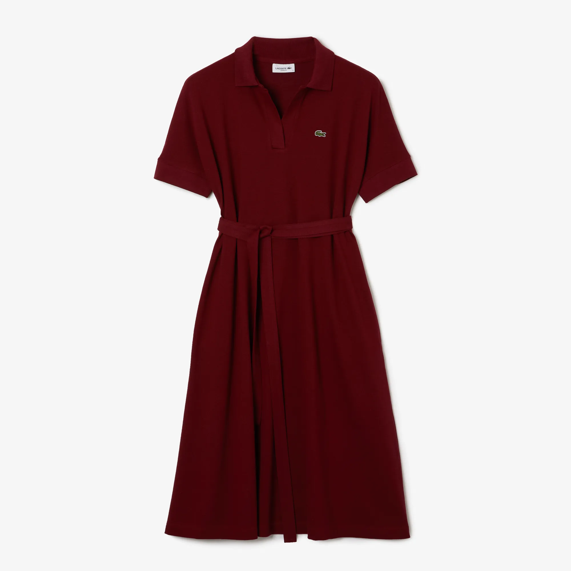 Women's Loose Fit V-neck Piqué Polo Dress