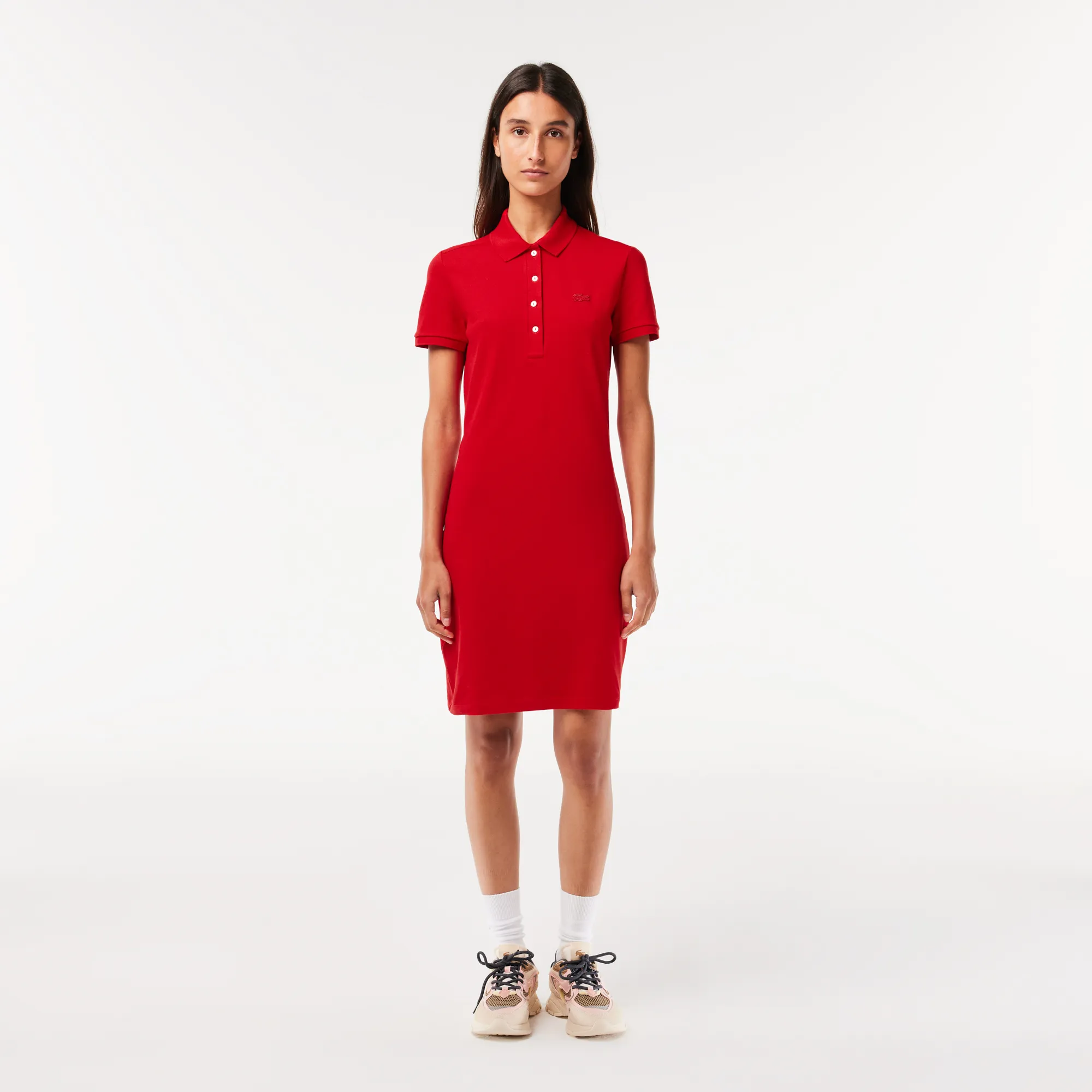 Đầm Polo Lacoste Nữ Chất Liệu Cotton Piqué Co Giãn - Đỏ • 240