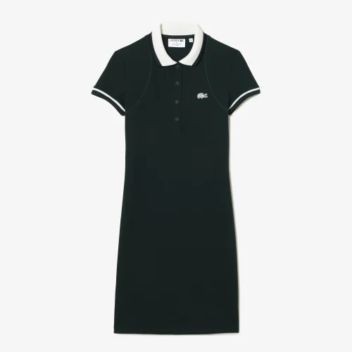 Đầm Polo Lacoste Nữ Có Đai Có Khuy Chất Liệu Cotton Piqué