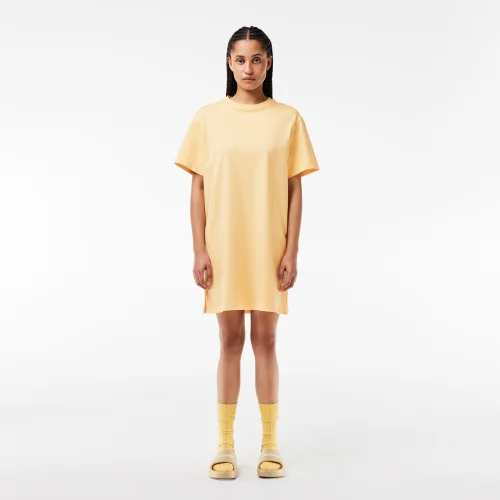 Oversized Short Sleeved Jersey Dress - Yellow • IT7