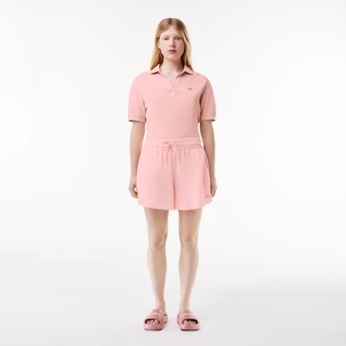 Quần Ngắn Lacoste Nữ Màu Nhuộm Tự Nhiên Chất Liệu Cotton Lông Cừu