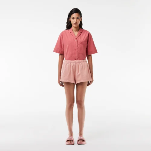 Natural Dyed Short Cotton Fleece Shorts - Pink • K86