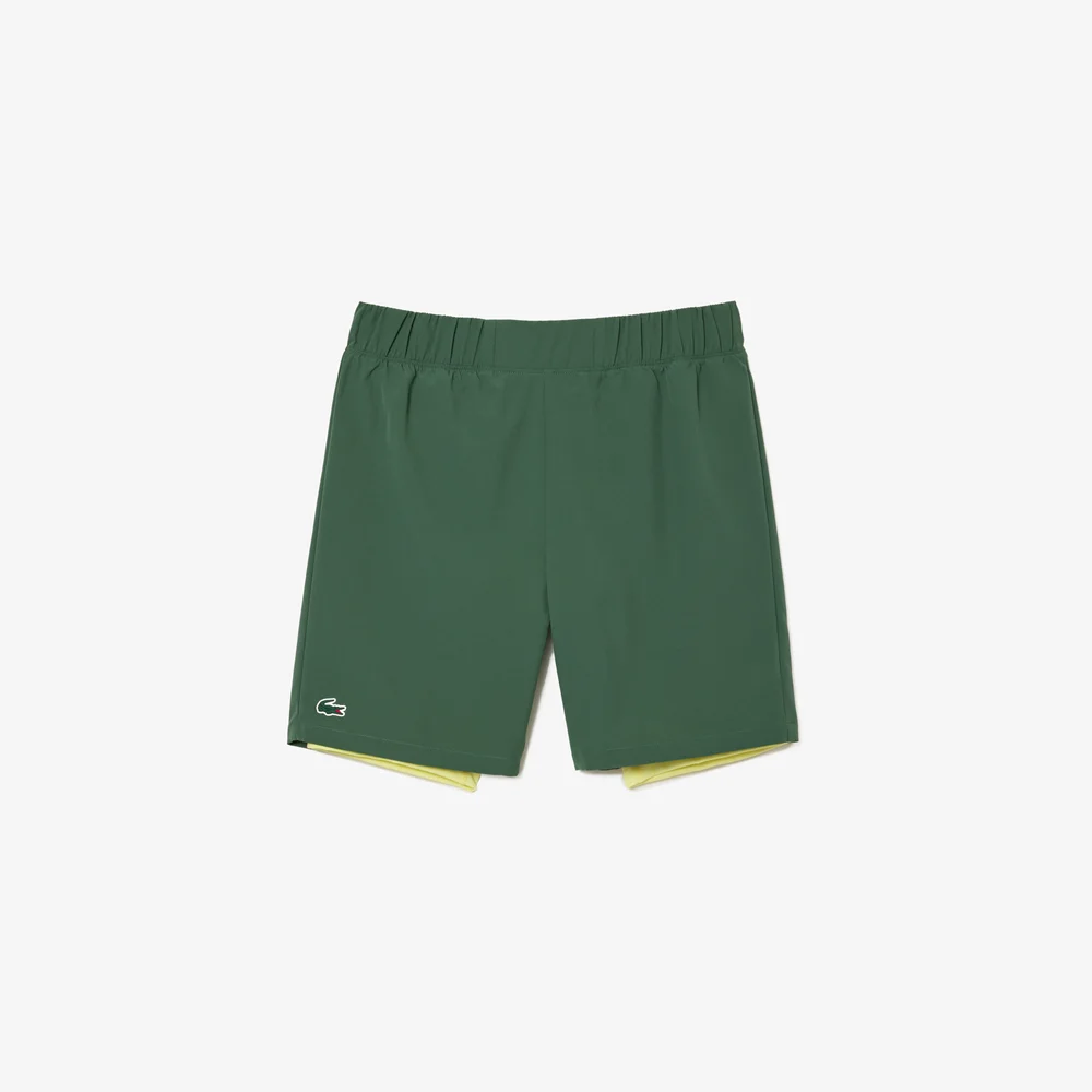 Men’s Two-Tone Lacoste Sport Shorts with Built-in Undershorts