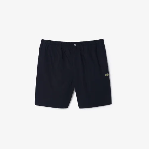 Washed Effect Lacoste Print Jogger Shorts