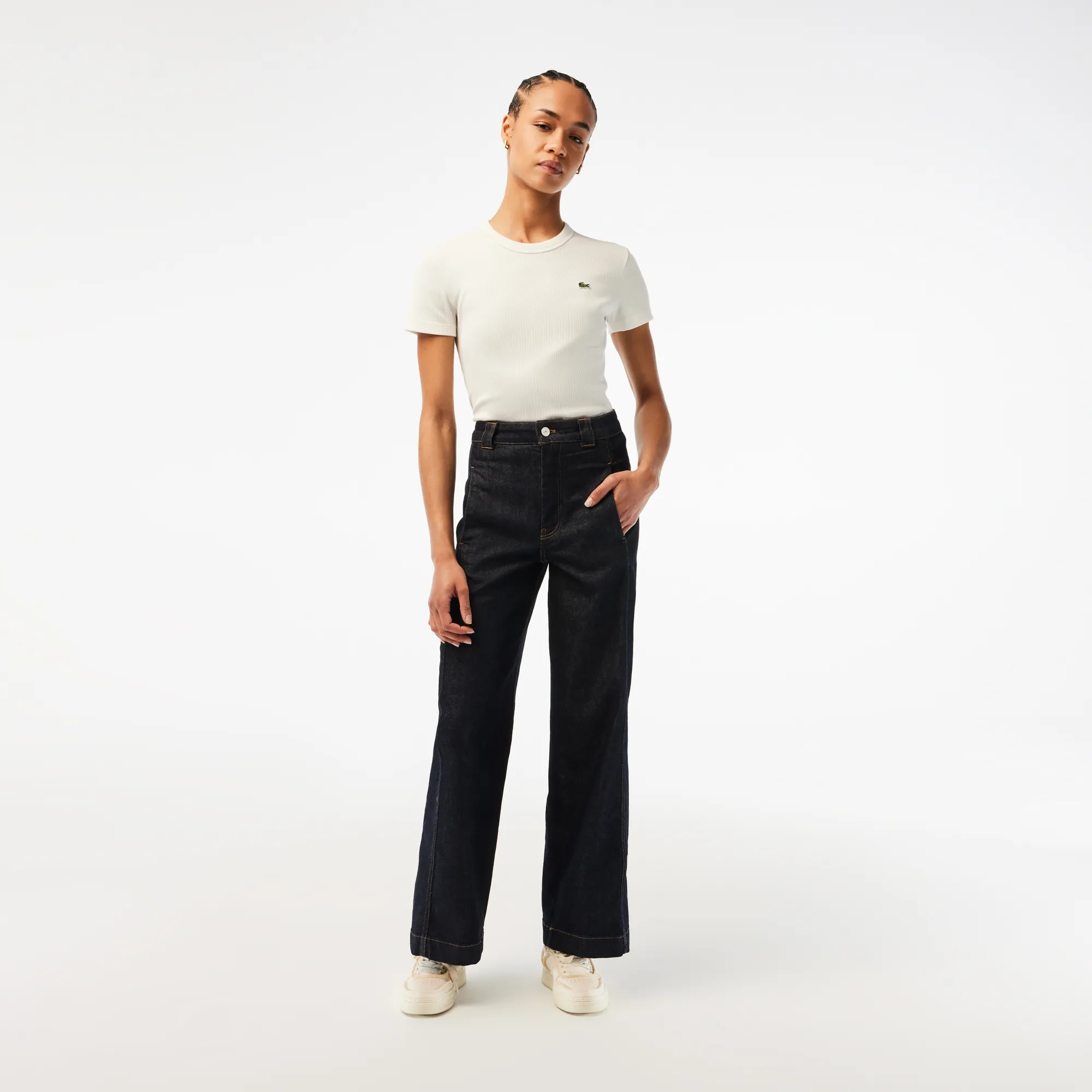 Women’s Lacoste Wide Leg Stretch Jeans