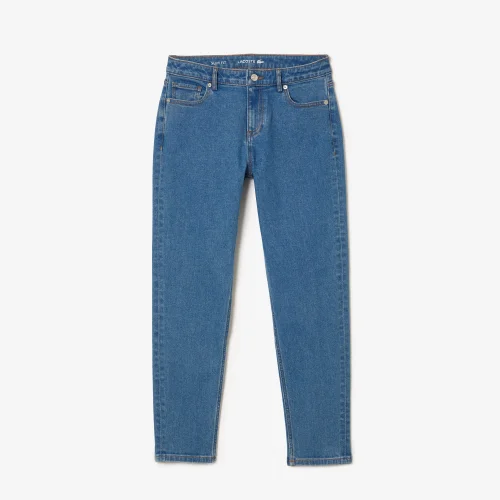 Straight Leg Eco-Dyed Cotton Denim Jeans