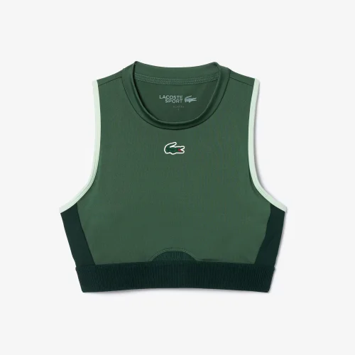 Áo Bra Thể Thao Lacoste Nữ Chất Liệu Polyester Tái Chế Hoạ Tiết Color Block