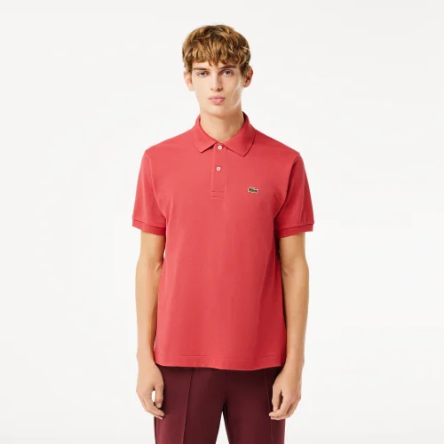 Áo Polo Lacoste Nam Dáng Cổ Điển Họa Tiết Monogram Cổ Phối Màu