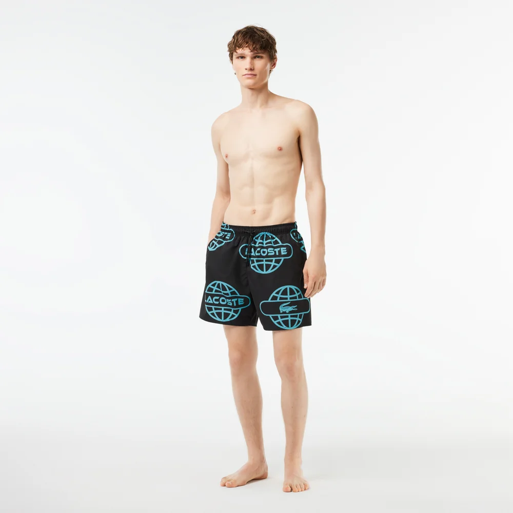 Lacoste Globe Print Swimsuit