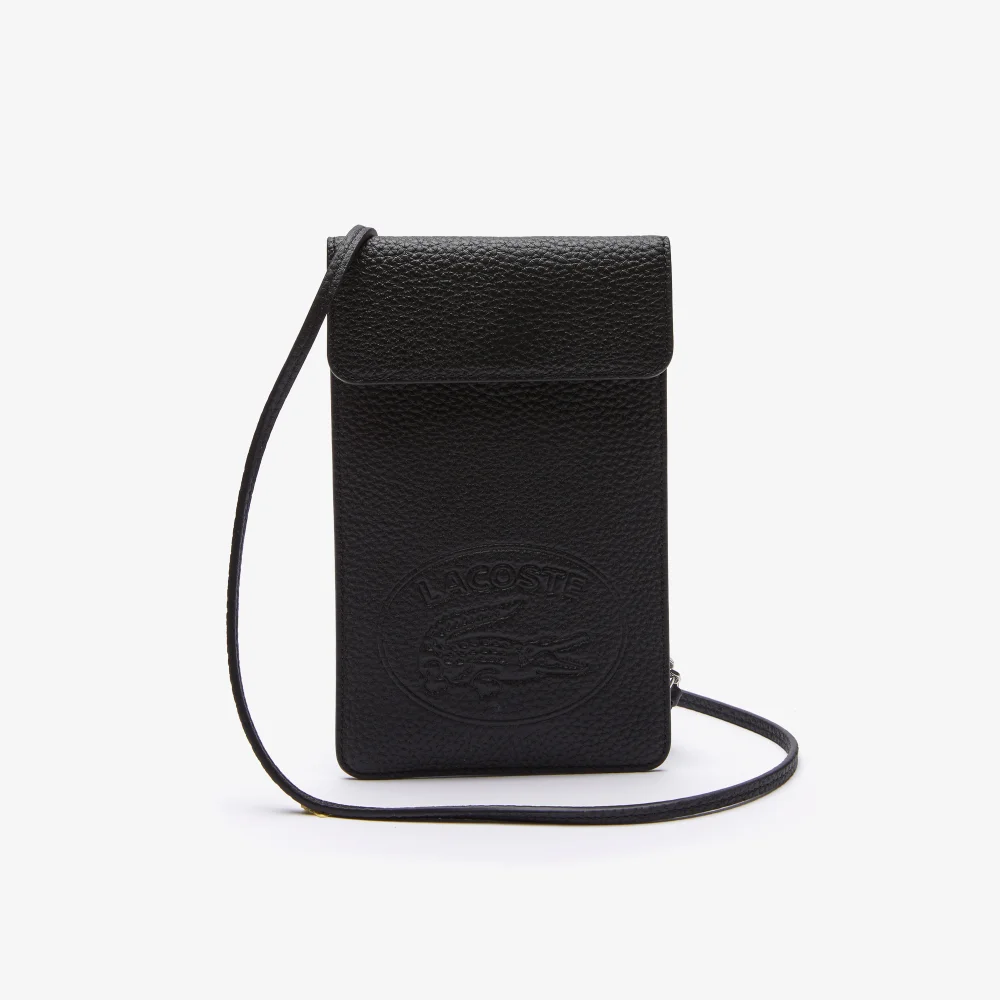 Women’s Croco Crew Flap Grained Leather Smartphone Pouch