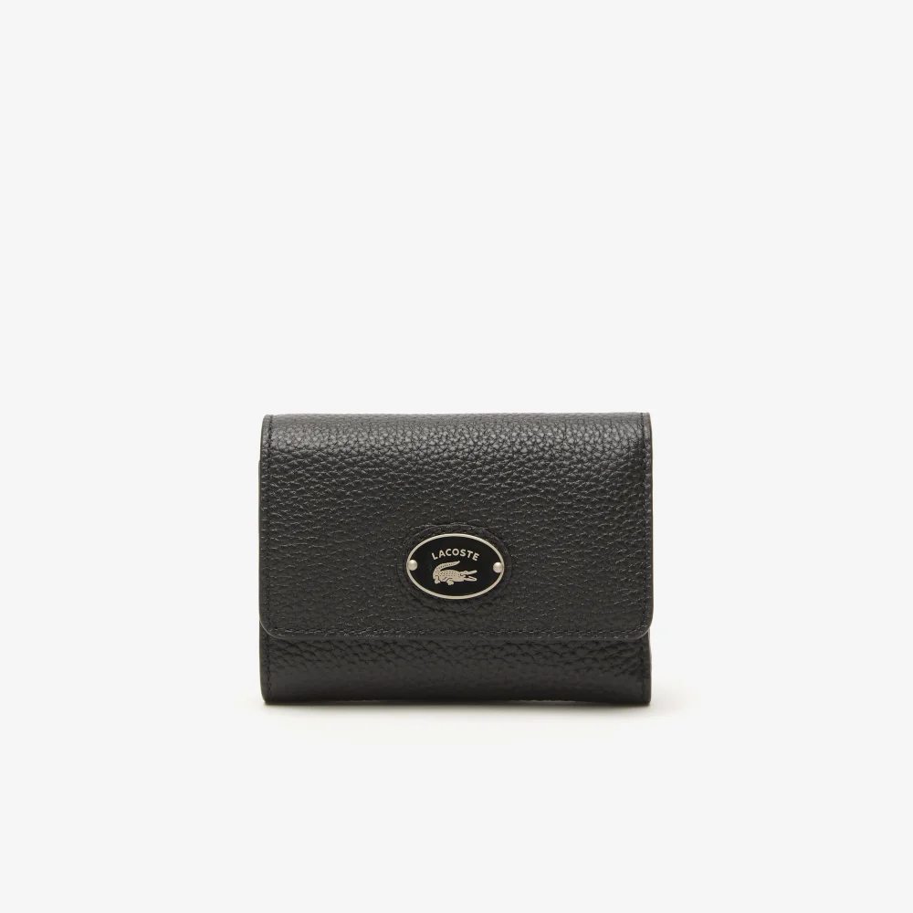 Women’s Lacoste Top Grain Leather Flap Close Wallet