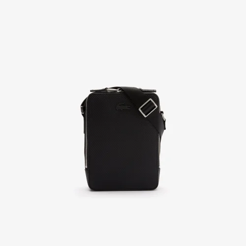 Unisex Chantaco Matte Stitched Leather Vertical Camera Bag - Black • 000